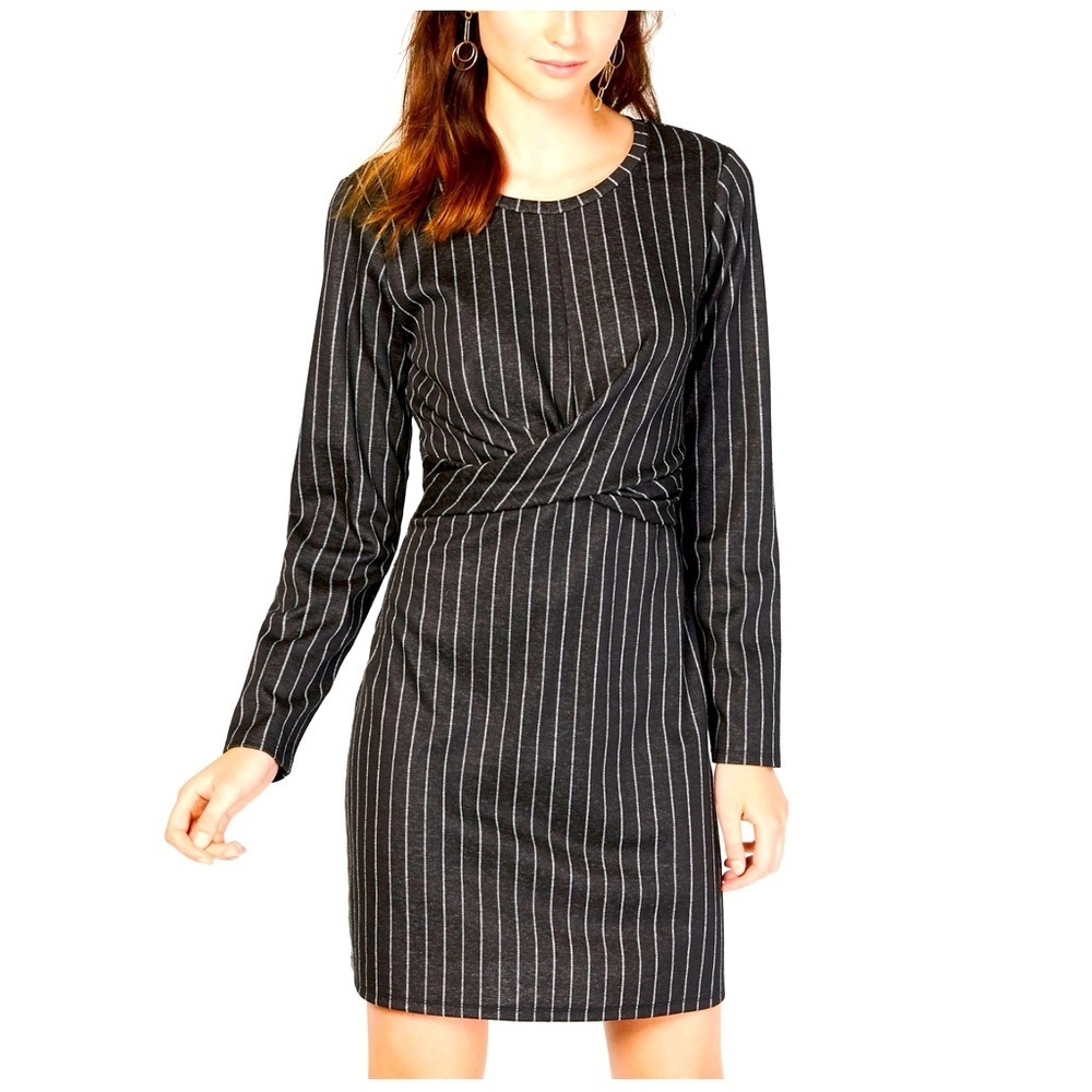 Elegant DKNY Black Pinstripe Dress Sz 14